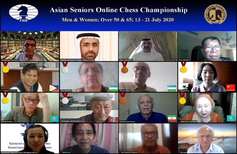 ختام ناجح لبطولة آسيا للشطرنج لكبار السن أونلاين 