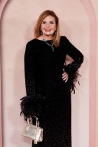 الممثلة المصرية يسرا لدى حضورها حفل فرانكا فاند غالا 2025 في متحف الفن الإسلامي في الدوحة. ا ف ب