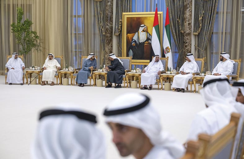 رئيس الدولة يستقبل حكام الإمارات وأولياء العهود ونواب الحكام بمناسبة شهر رمضان المبارك 