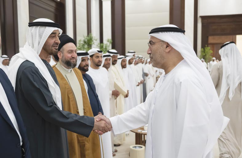 رئيس الدولة يستقبل وفد المجلس الوطني الاتحادي وعدداً من المسؤولين والمواطنين والضيوف 