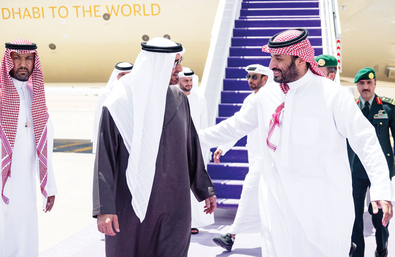 رئيس الدولة وولي عهد السعودية يؤكدان أهمية تحقيق السلام الشامل والعادل على أساس «حل الدولتين» 