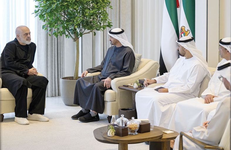 رئيس الدولة يبحث مع رئيس وزراء ألبانيا العلاقات الثنائية والاعتداءات الإيرانية الإرهابية  