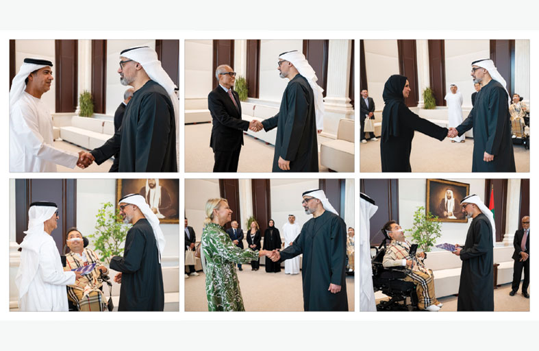 خالد بن محمد بن زايد يستقبل عدداً من الضيوف والمشاركين في النسخة الثانية من منتدى الرعاية الاجتماعية في أبوظبي 
