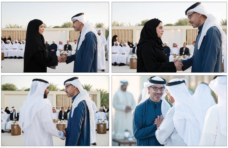 هزاع بن زايد يستقبل كبار المسؤولين والموظفين المهنئين بشهر رمضان المبارك 