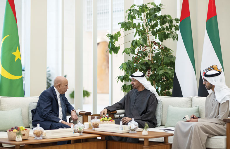 رئيس الدولة والرئيس الموريتاني يبحثان تعزيز علاقات التعاون وتداعيات التطورات الإقليمية 