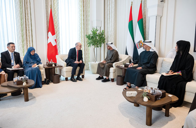 رئيس الدولة ورئيس الاتحاد السويسري يؤكدان أهمية تسخير تقنيات الذكاء الاصطناعي لإيجاد حلول مبتكرة لمواجهة التحديات العالمية  