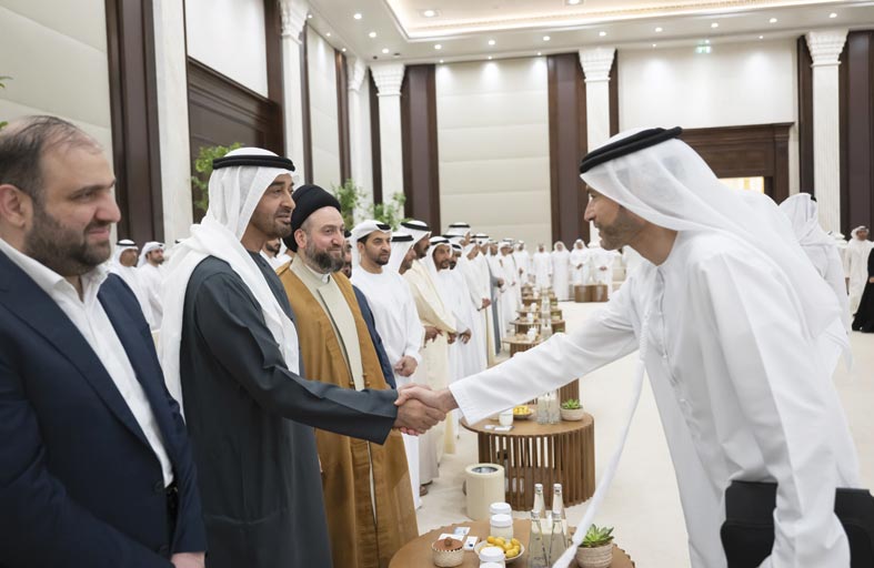 رئيس الدولة يستقبل وفد المجلس الوطني الاتحادي وعدداً من المسؤولين والمواطنين والضيوف 