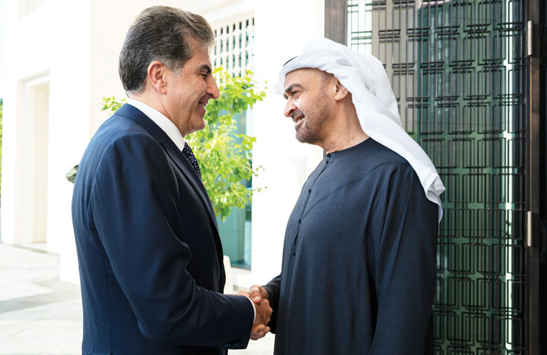 رئيس الدولة يستعرض مع رئيس إقليم كردستان العراق أوجه التعاون والتطورات الإقليمية 