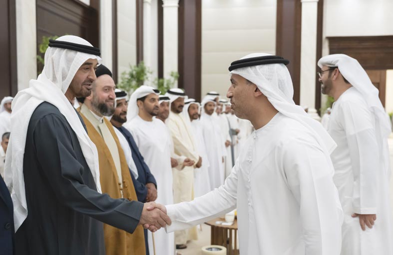 رئيس الدولة يستقبل وفد المجلس الوطني الاتحادي وعدداً من المسؤولين والمواطنين والضيوف 
