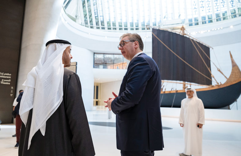 رئيس الدولة يبحث مع الرئيس الصربي مختلف جوانب التعاون في إطار الشراكة الإستراتيجية الشاملة 