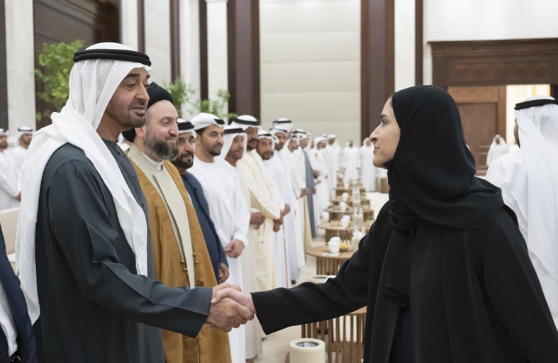 رئيس الدولة يستقبل وفد المجلس الوطني الاتحادي وعدداً من المسؤولين والمواطنين والضيوف 