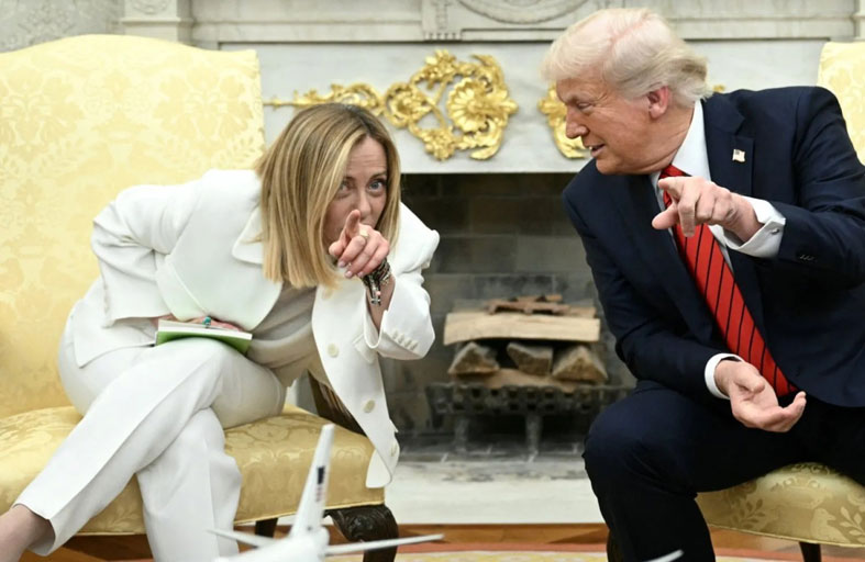 جورجيا ميلوني على خطى دونالد ترامب  في رفضها للنموذح الأوروبي ونشر الأخبار الزائفة