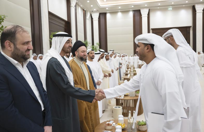 رئيس الدولة يستقبل وفد المجلس الوطني الاتحادي وعدداً من المسؤولين والمواطنين والضيوف 