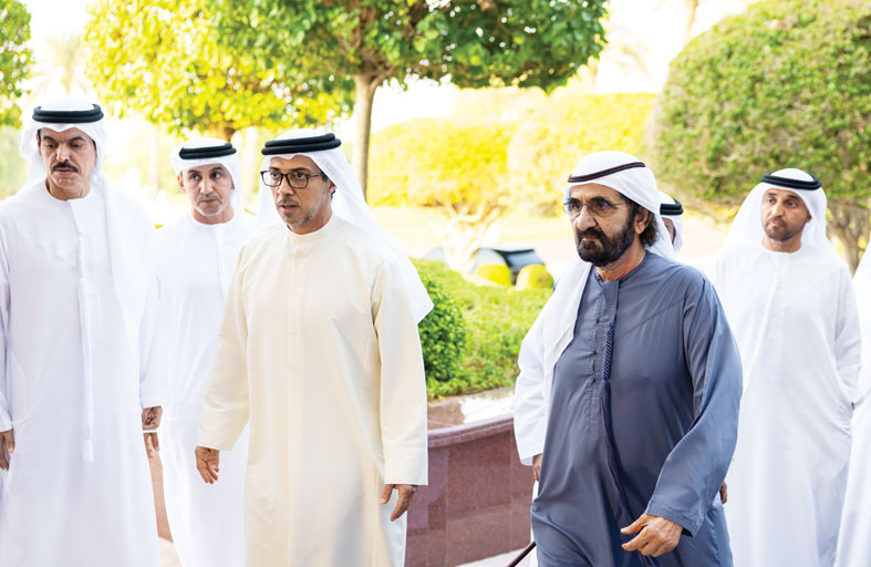 رئيس الدولة وحكام الإمارات والشيوخ يعزون محمد بن راشد في وفاة أحمد بن راشد 