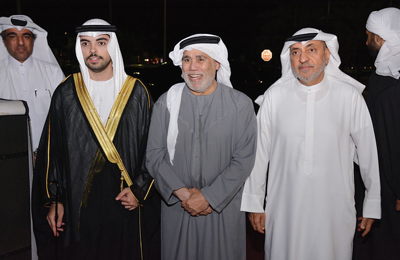 الشيوخ والأعيان في أفراح البستكي والسعدي بمجلس المشرف بأبوظبي 