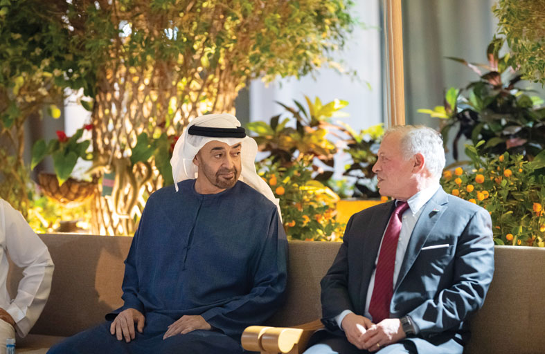 رئيس الدولة وملك الأردن يؤكدان ضرورة الوقف الفوري للتصعيد وتغليب الحوار والدبلوماسية 