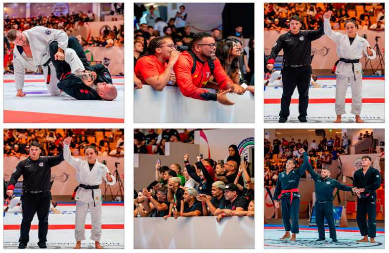 حماس كبير وتألق لافت في منافسات فئة المحترفين للحزامين البنفسجي والبني في بطولة أبوظبي العالمية لمحترفي الجوجيتسو 