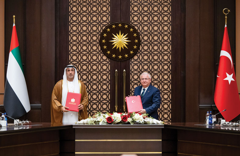 رئيس الدولة والرئيس التركي يشهدان تبادل عدد من الاتفاقيات ومذكرات التفاهم بين البلدين 