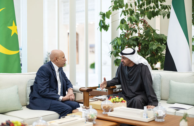 رئيس الدولة والرئيس الموريتاني يبحثان تعزيز علاقات التعاون وتداعيات التطورات الإقليمية 