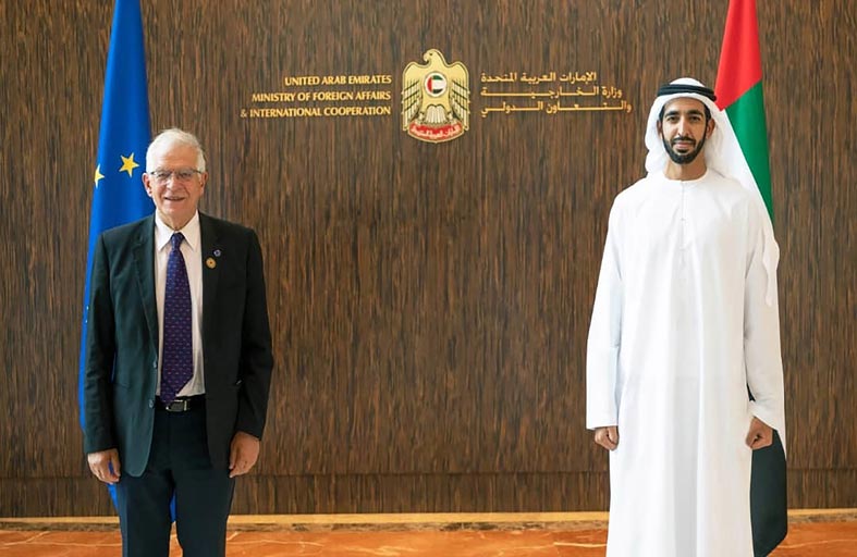 شخبوط آل نهيان يستقبل الممثل الأعلى للشؤون الخارجية والسياسة الأمنية في الاتحاد الأوروبي