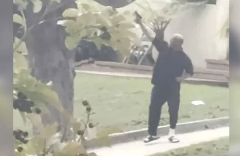 يطلق النار باتجاه مروحية أمنية