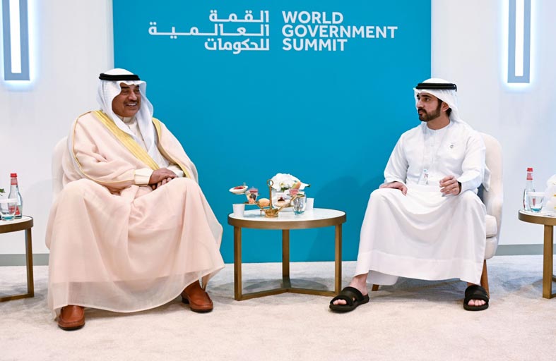 حمدان بن محمد يبحث مع رئيس الوزراء الكويتي سبل تعزيز التعاون والشراكة بين البلدين