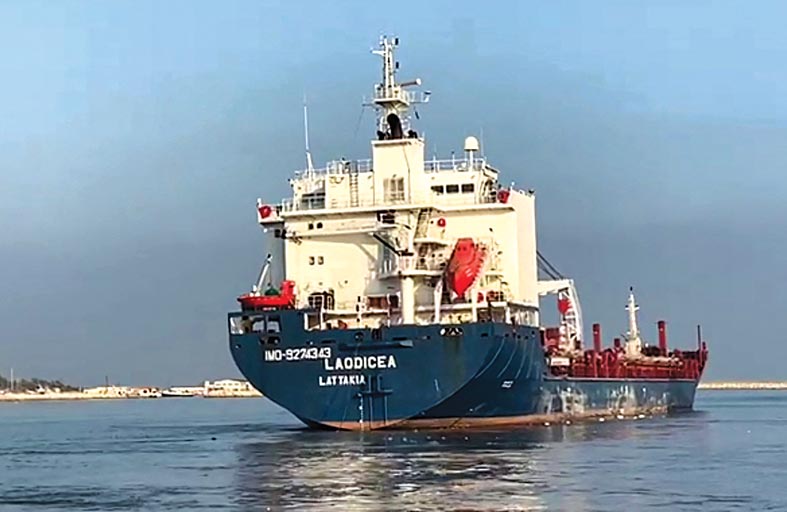 سفينة تحمل شحنة حبوب أوكرانية تغادر لبنان وكييف تحتج