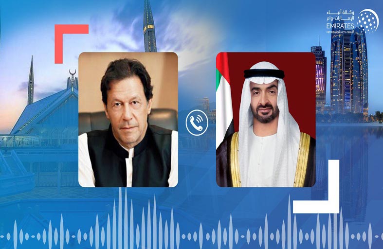 محمد بن زايد يتلقى اتصالا هاتفيا من رئيس الوزراء الباكستاني أدان خلاله الاعتداءات الإرهابية الحوثية على الإمارات