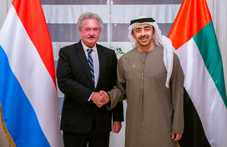 عبدالله بن زايد يستقبل وزير خارجية لوكسمبورج