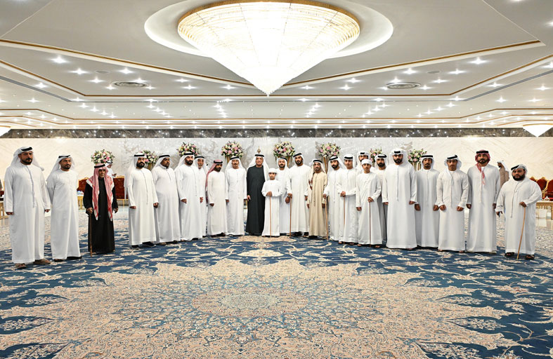 سعود بن صقر يتقبل تهاني نائب حاكم أم القيوين وجموع المهنئين بشهر رمضان