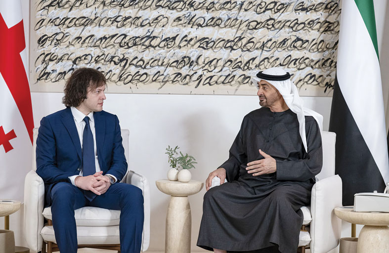 رئيس الدولة ورئيس وزراء جورجيا يبحثان تعزيز التعاون في إطار الشراكة الاقتصادية الشاملة بين البلدين 