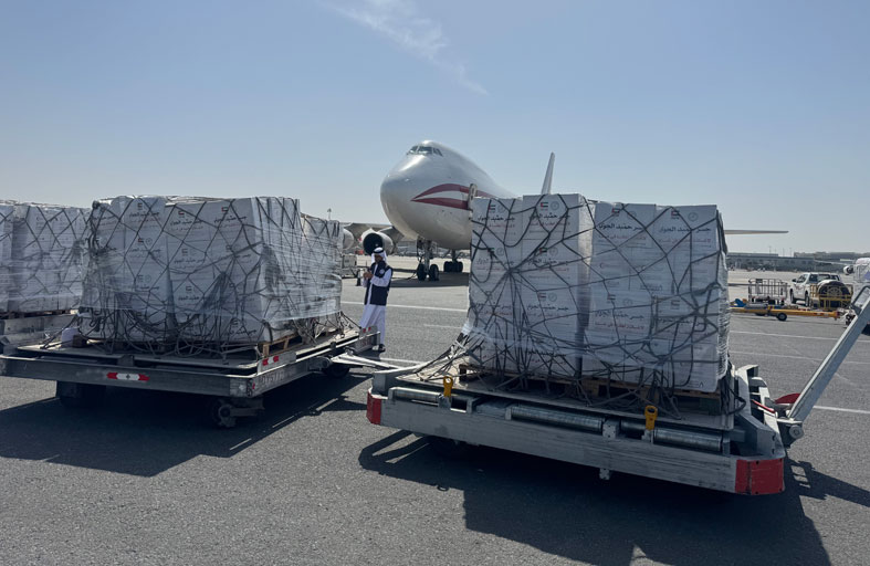 «جسر حميد الجوي» يواصل دعم وإغاثة الأشقاء في غزة