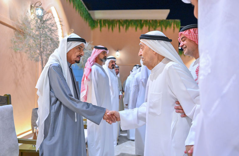 حاكم عجمان وولي عهده يستقبلان المهنئين بحلول شهر رمضان المبارك 