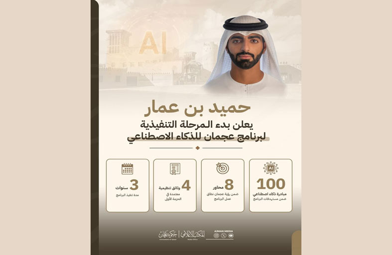 حميد بن عمار يعلن بدء المرحلة التنفيذية لبرنامج عجمان للذكاء الاصطناعي