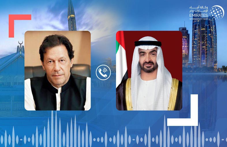 محمد بن زايد يجري اتصالا هاتفيا مع عمران خان أدان خلاله التفجير الذي استهدف مدينة لاهور الباكستانية