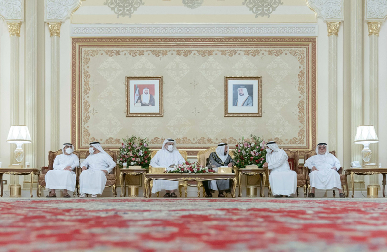 حاكم الشارقة يستقبل المهنئين بشهر رمضان المبارك 