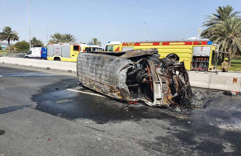  وفاة شخصين وإصابة 12 آخرين في حادث اصطدام في دبي