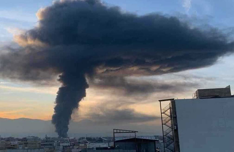 حريق ضخم يلتهم مصنع ألبان 