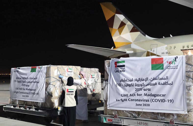 الإمارات ترسل طائرة مساعدات إلى مدغشقر لدعمها في مكافحة انتشار فيروس كورونا المستجد