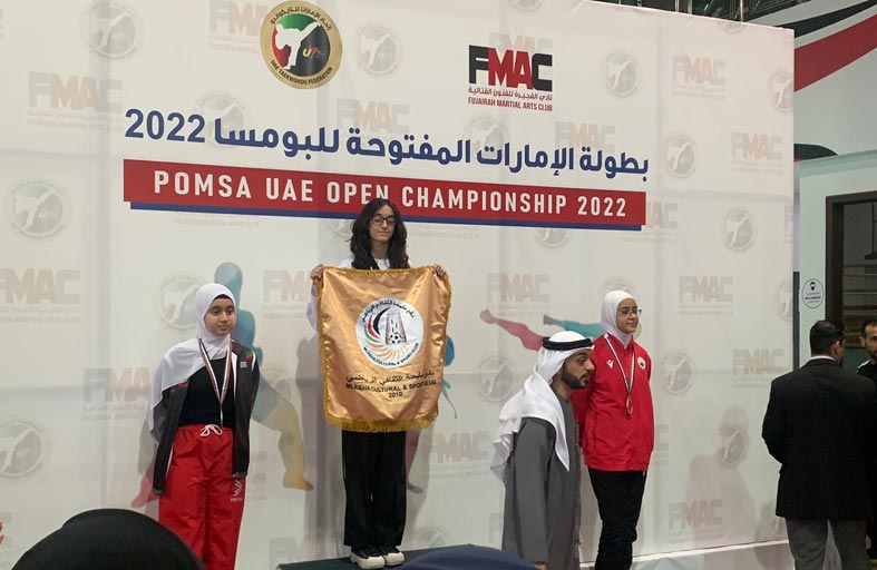 فرق نادي مليحة للتايكواندو يحرز 8 ميداليات ملونة في بطولة الإمارات المفتوحة للبومسا 