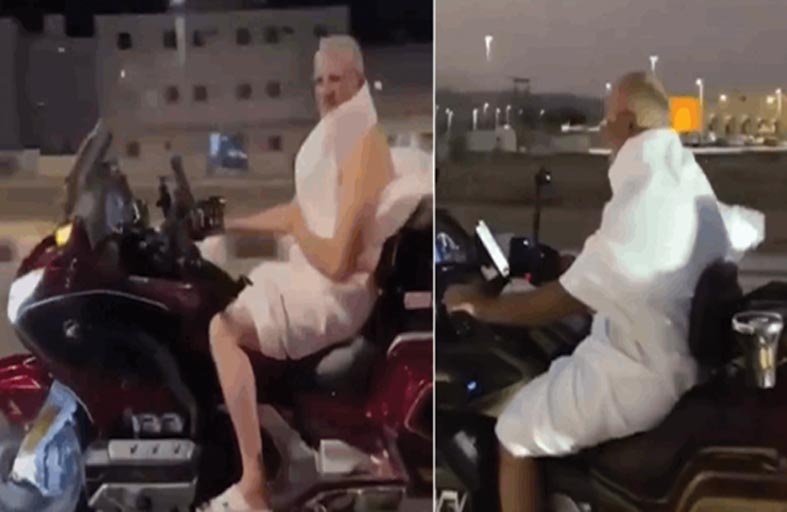 يتوجهون إلى الحج على متن دراجات نارية