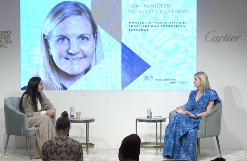 جناح المرأة في إكسبو 2020 يستضيف وزيرة شؤون الشباب والرياضة في زيمبابوي