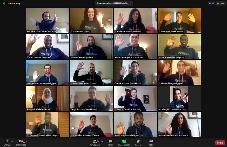 وصول طلبة جامعة محمد بن زايد للذكاء الاصطناعي إلى أبوظبي 