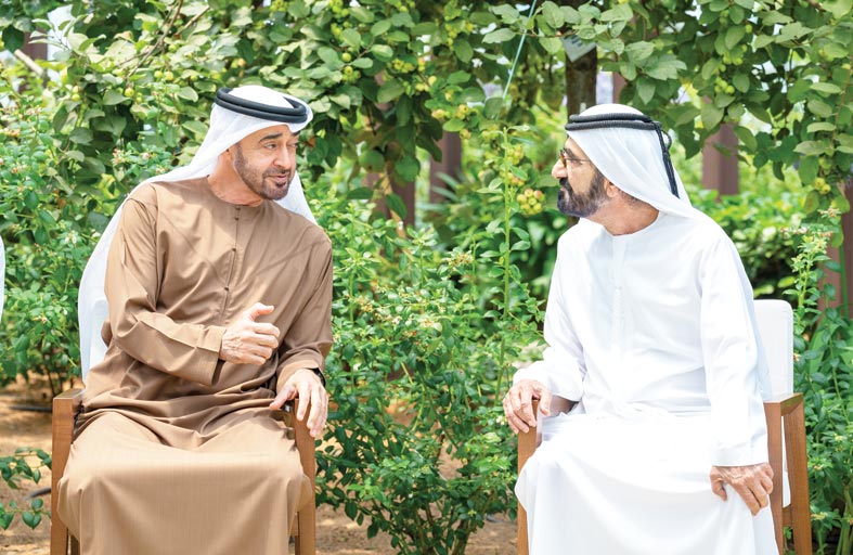 محمد بن زايد يستقبل أخاه محمد بن راشد ويستعرضان الدورة الجديدة من المشاريع الإستراتيجية الوطنية