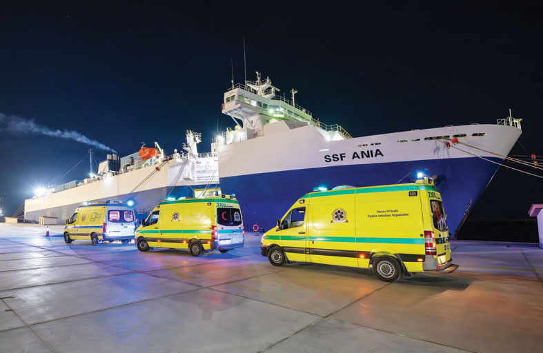 المستشفى الإماراتي العائم في العريش يستقبل 7 حالات جديدة من قطاع غزة 