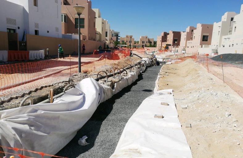 بلدية مدينة أبوظبي تنفذ أعمال الإصلاح المتكاملة لـ «مشروع وطني» في مدينة خليفة