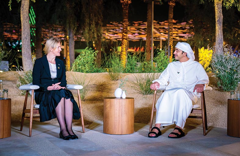 عبدالله بن زايد يستقبل وزيرة خارجية إستونيا في مقر إكسبو 2020