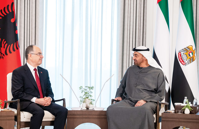 رئيس الدولة ورئيس ألبانيا يؤكدان أهمية إرساء ركائز الأمن والاستقرار والسلام في العالم  