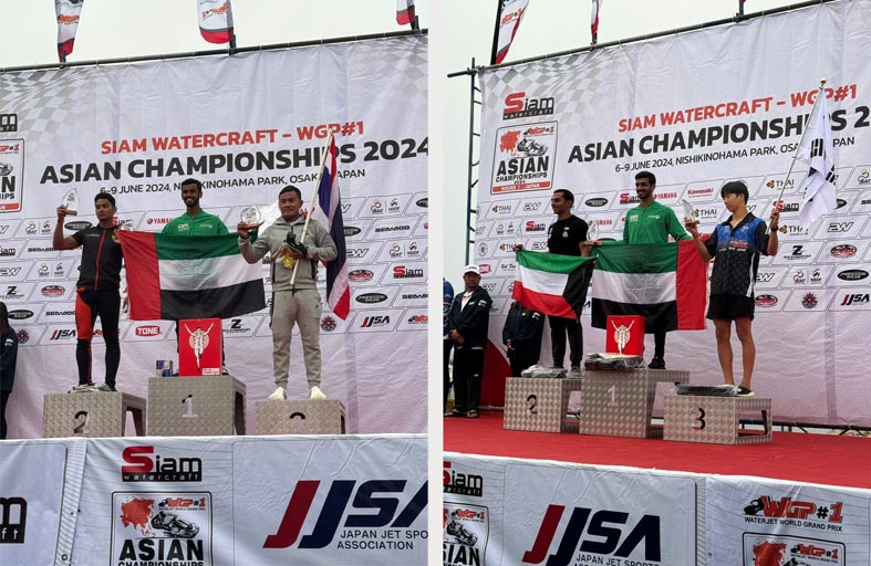 شرطة دبي تحرز 3 ميداليات في كأس  آسيا للدراجات المائية باليابان