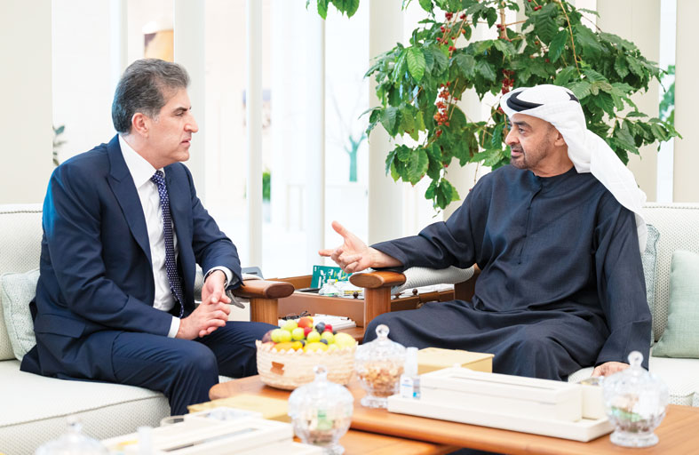 رئيس الدولة يستعرض مع رئيس إقليم كردستان العراق أوجه التعاون والتطورات الإقليمية 